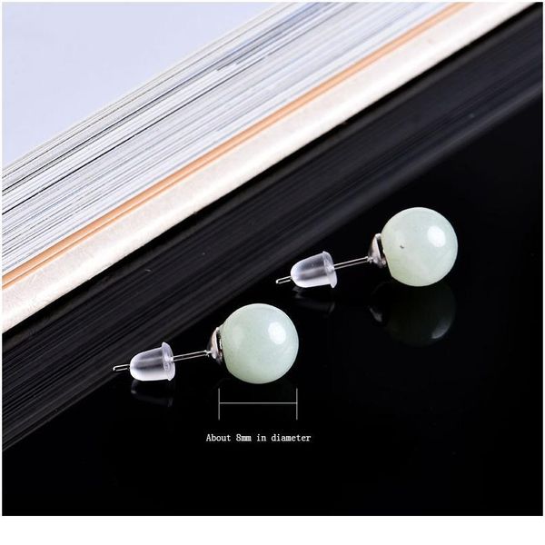 

1pair natural crystal stud earrings mineral jewelry women's girl rose quartz fashion summer jewelry diy gifts dec qylfbn, Black