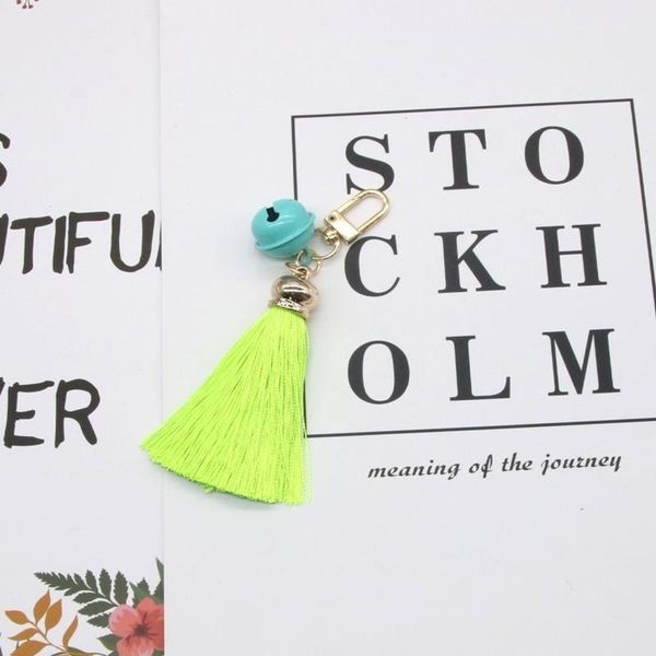 

2pcs new style mini bell key chain tassel diy garments bag decor supplies jewelry key ring phone case car pendants arts h qyldde