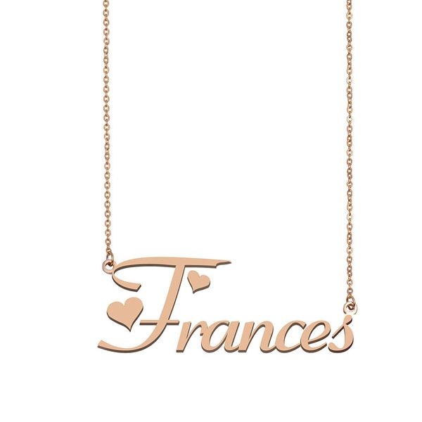 

frances custom name necklace personalized pendant for women girls birthday gift friends jewelry 18k gold plated stainless steel, Silver
