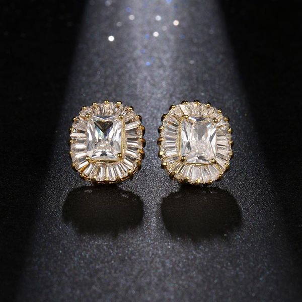 

hoop & huggie 2021 noenname_null fashion style cubic zirconia wedding ring earrings gold brand cz stone jewelry wholesale women, Golden;silver