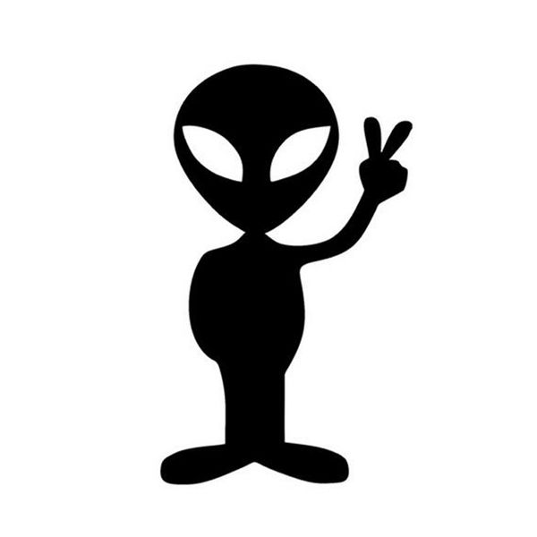 

7.5*12.5cm alien peace sign we come in peace body car sticker fun personalized car stickers motorcycle decals ct-806