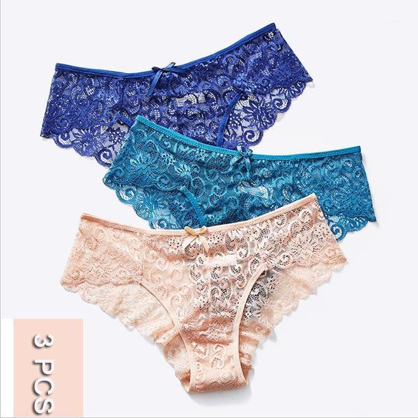 

woman panties 3 pieces lace breathable female underwear briefs for women lady plus size girls lingerie fashion 2020 new1, Black;pink
