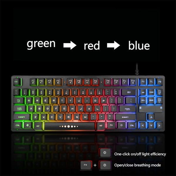 

accessories anti fade keyboard easy operate mechanical home wired game clear 87 keys deskusb ergonomic backlight
