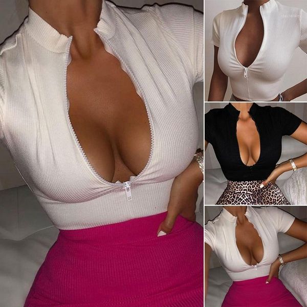 

crop women ladies tank mujer mesh v-neck fashion white black slim short sleeve elastic casual t shirt femme1