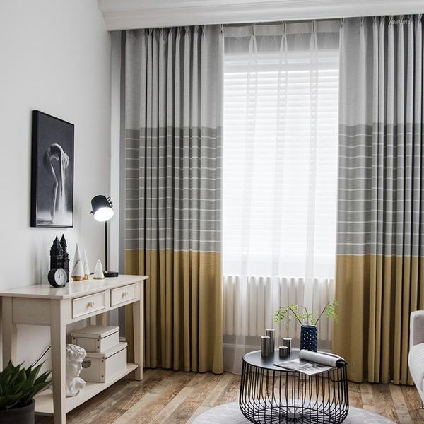 

curtain & drapes northern europe simple stripe yarn dyed jacquard shading curtains for living dining room bedroom.1