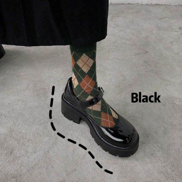 

lolita small leather women 2020 new mary jane female japanese high heels uniform retro thick bottom women's shoes, Black