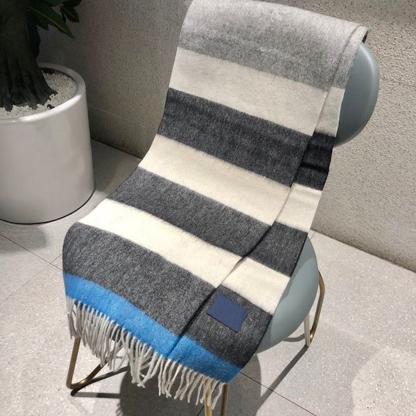 New Blue white grey stripe splicing sciarpa moda design semplice sciarpa in cashmere scialle neutro moda invernale 32 * 180 cm