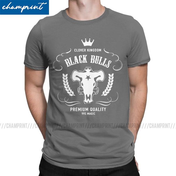

men's black bulls whisky label black clover pure clothes novelty short sleeve crewneck summer sport hooded sweatshirt hoodie men t shir