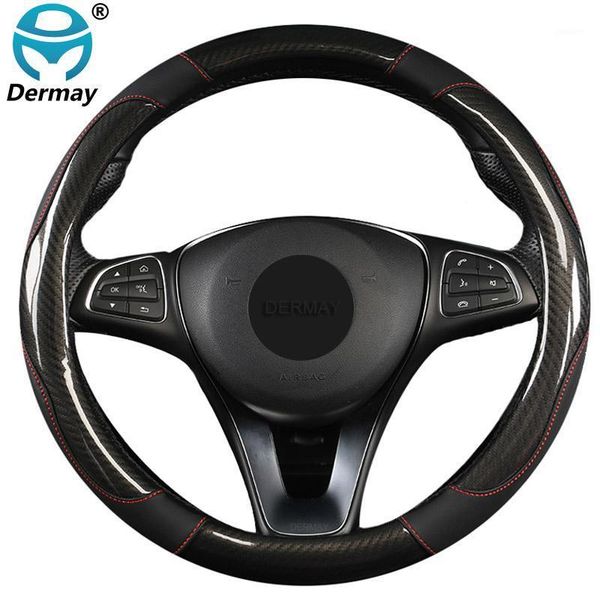 

steering wheel covers 7 colors car cover carbon fiber non-slip wear resistant volant auto styling funda volante accessories1