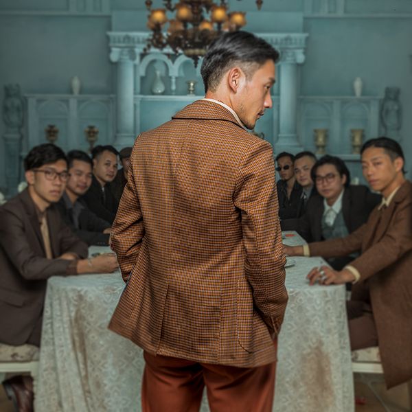 

soarin british small coat for men's design business casual plaid single suit