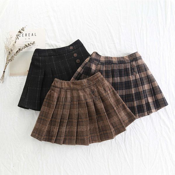 

pleated tweed and winter short 2020 foreign sle versatile children's plaid girls skirt autumn, Blue