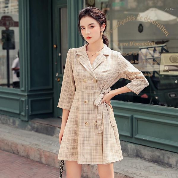 

casual dresses spring will suit the dress female small sweet wind restoring ancient ways show thin beauties of french double-breasted1, Black;gray
