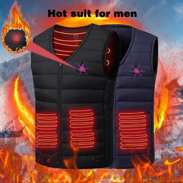 

fashion men's vest winter jacket hiking vest battery heating usb infrared electric autumn men coat, Black;white