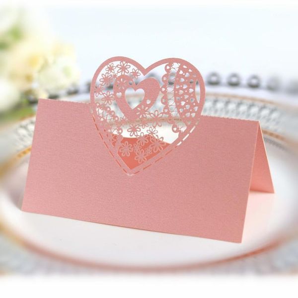 

100pcs wedding invitation cards three-dimensional love seat card laser hollow wedding holiday card high-end pink table 6z1