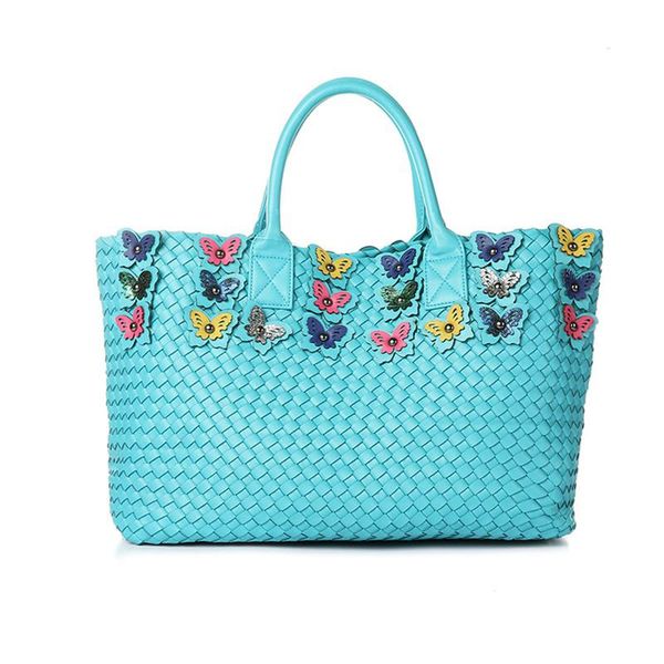 

2020 new ladies handbags panelled shoulder butterfly woven handbags high-end fashion shoulder bags large capacity casual totes