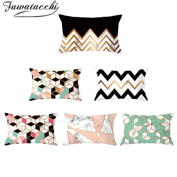 

fuwatacchi rectangle polyester cushion cover geometric throw pillow covers decorative for home living room decoration 30*50cm