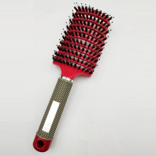 

волосы скальп массаж comb расческа щетина nylon женщины wet завитые detangle щетка для волос для красоты парикмахерское стайлинг инструменты, Silver