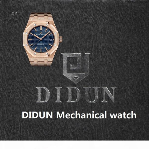

didun часы мужчины лучшие автоматические механические часы rosegold бизнес мужской wristwatch водонепроницаемый 30м, Slivery;brown
