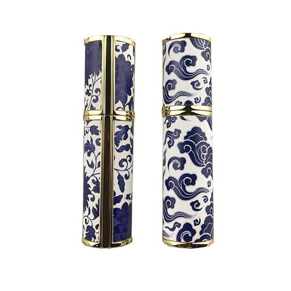 

mini perfume bottle 5ml spray bottle blue & white porcelain travel leakproof perfume atomizer bottom filling container