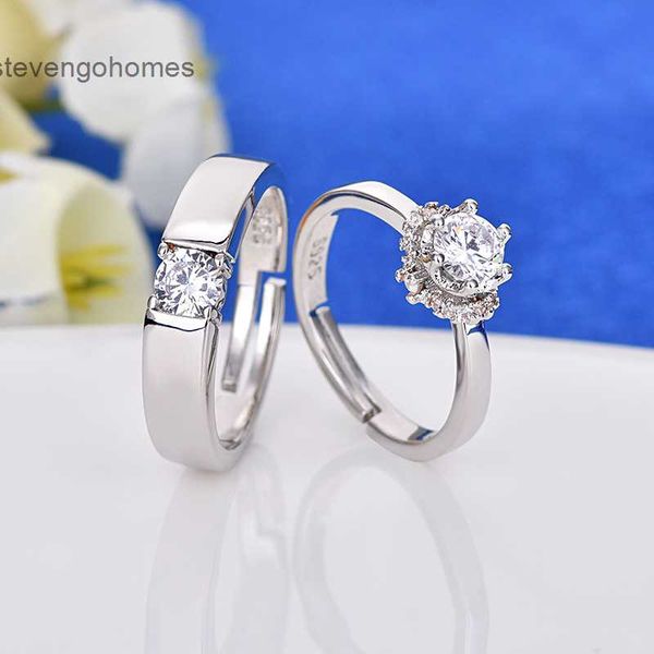

simulation couple korean creative wedding silver ring