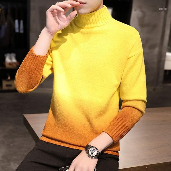 

men 2020 new male young students trend personality style contrast knit pullover stylish and warm selling men's sweater1, White;black