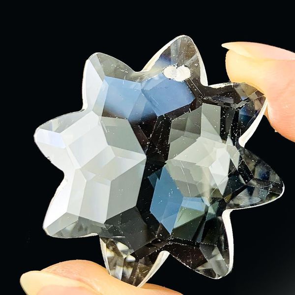 

1pc snowflake crystal prism chandelier crystals pendant suncatcher diy window hanging ornament glass clear flower crystal 37mm h jllyjq