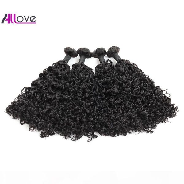 

100a double drawn new curly hair extensions indian human hair bundles funmi hair 3 4bundles natural curl brazilian peruvian malaysian, Black