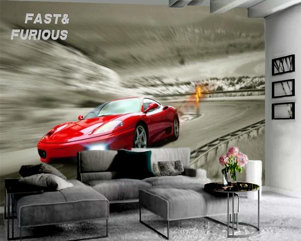 

3d wallpaper wall cool red car 3d wallpaper indoor tv background wall decoration p 3d wallpaper mural
