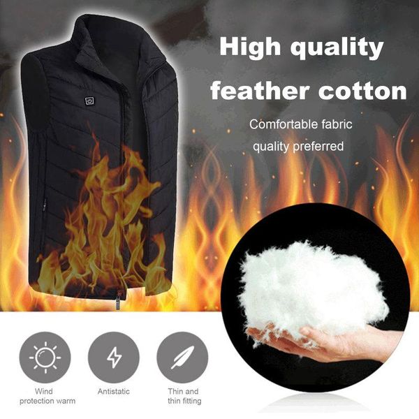 

outdoor t-shirts heating vest washable usb charging warm control temperature riding jacket clothing winter cycling, Gray;blue