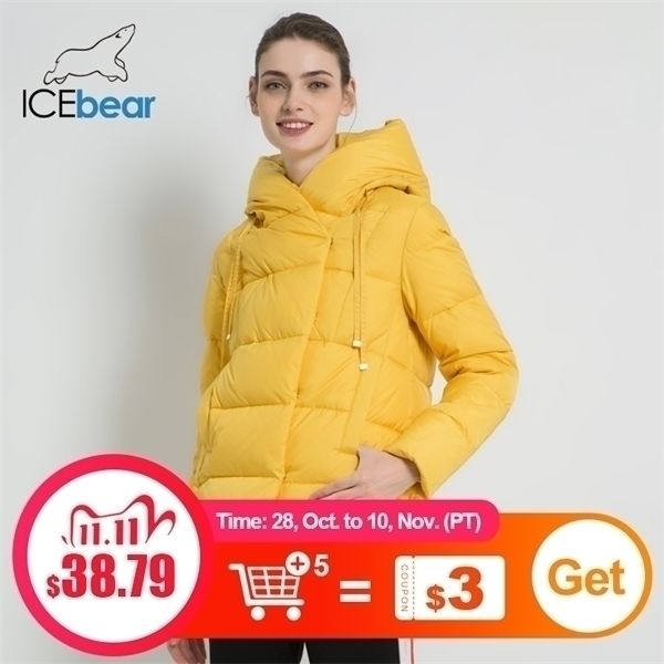 

icebear 2019 new women's parka brand clothing casual winter jacket warm ladies short hooded apparel gwd19011y1103, Black;brown