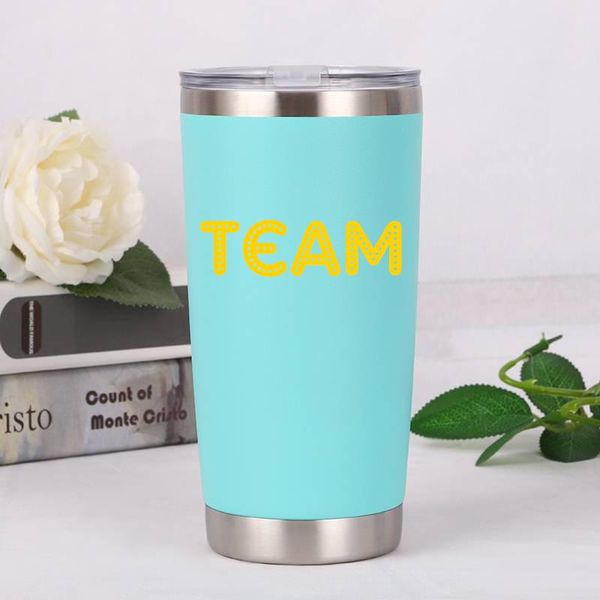 

team logo player number customize logo stainless steel mug cup water bottle car cup print mug