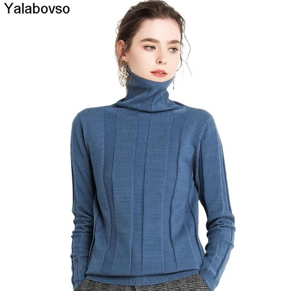 

women's sweaters yalabovso cashmere sweater women pullover short slim-fit padded turtleneck knit low waist style for autumn and winter, White;black