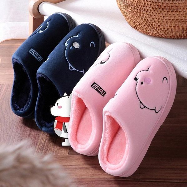 

cute cartoon bear cat winter women men slippers fashion ladies home fur slippers slip on warm indoor house shoes for lovers #cj2h, Black
