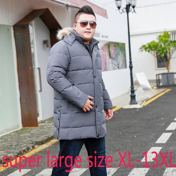 

men's down & parkas fashion men long extra large thickened coat white duck casual jacket plus size -10xl 11xl 12xl 13xl1, Black