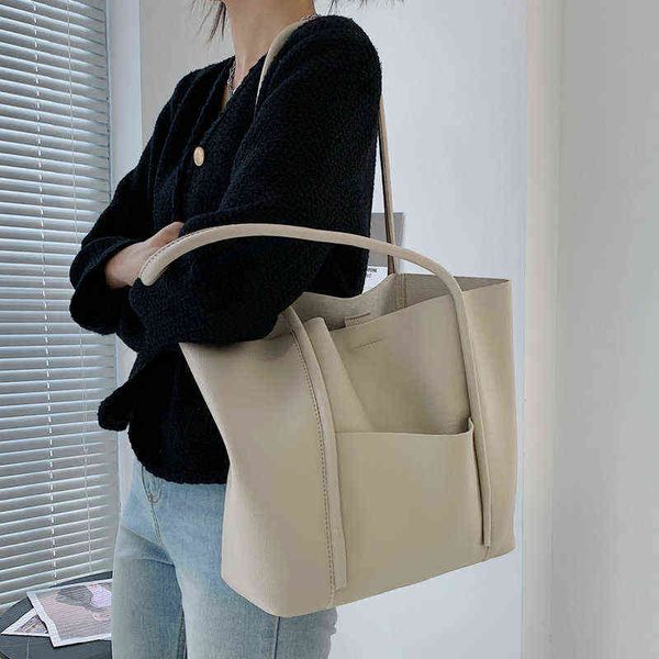 

shopping bags luxury soft pu leather shoulder bag women 2021 autumn winter high capacity handbags female big travel ladies hand bags 220304