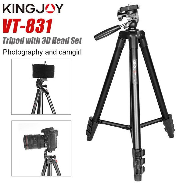 

tripods kingjoy vt-831 lightweight camera tripod phone stand holder portable deskmobile tripode for video para