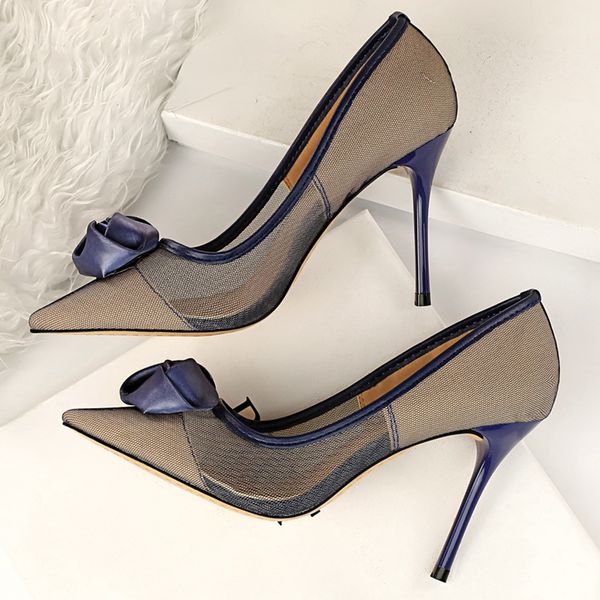 

2020 woman's 9cm high heel scarpins mesh lace red scarpins pumps lady stiletto blue wedding bridal valentine pink fetish shoes, Black