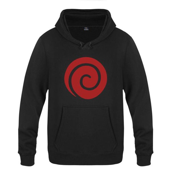 

uzumaki clan symbol seal logo hoodies men 2020 men's pullover fleece hooded sweatshirts, Black