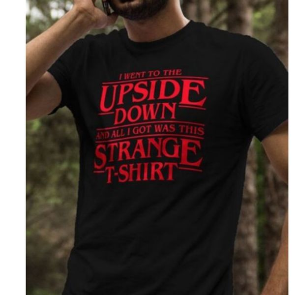 

sport i went to upside down t shirt stranger things t-shirt men logo tshirt letter tv saying tee shirts black clothing