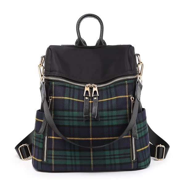 

leisure headset 2018 jack academic british wind backpack plaid backpack lovers bag fashion dual-use single-shoulder epocx
