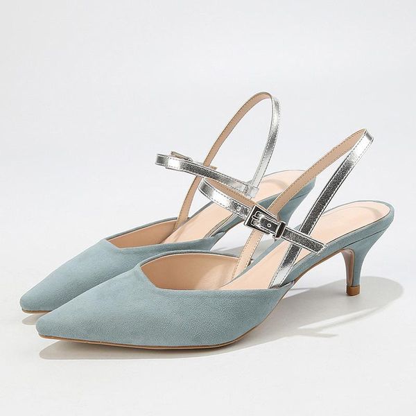 

new sky blue women shoes low heels pumps fashion sandals buckle strap ladies shoes party brand design, Black