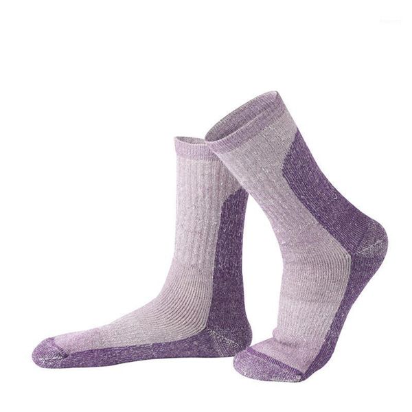 

sports socks winter thick wool keep wrm women's skiing fit for outdoor hiking ski snowboarding thermal sock1, Black