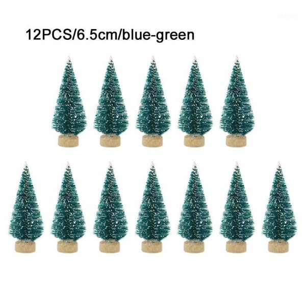 

christmas decorations 12-piece mini tree sisal silk cedar decoration small felt gold silver green white year little1
