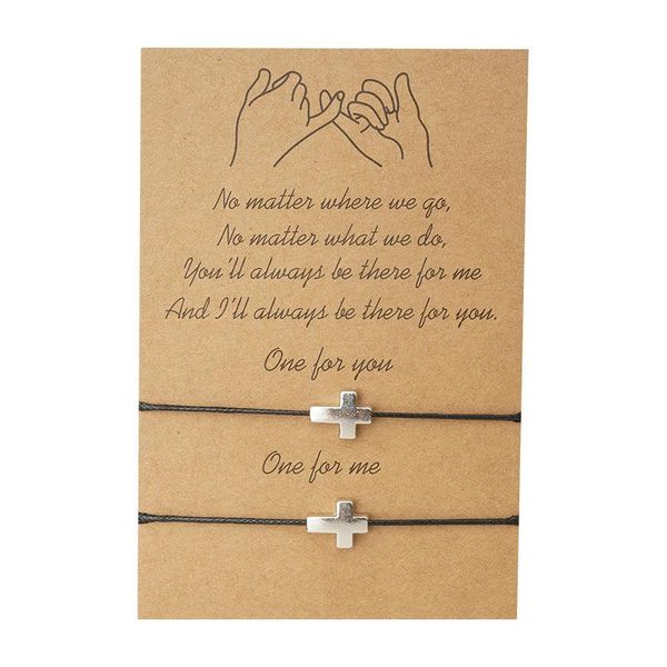 

charmsmic 2 pcs/set silver color cross pendant bracelets for women handmade charm bracelet jewelry wholesale dropshipping, Golden;silver