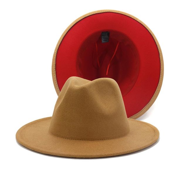 

autumn winter panama cap jazz formal hat patchwork felt hat women men wide brim fedora hats panama trilby cap trend gambler hat gift, Blue;gray