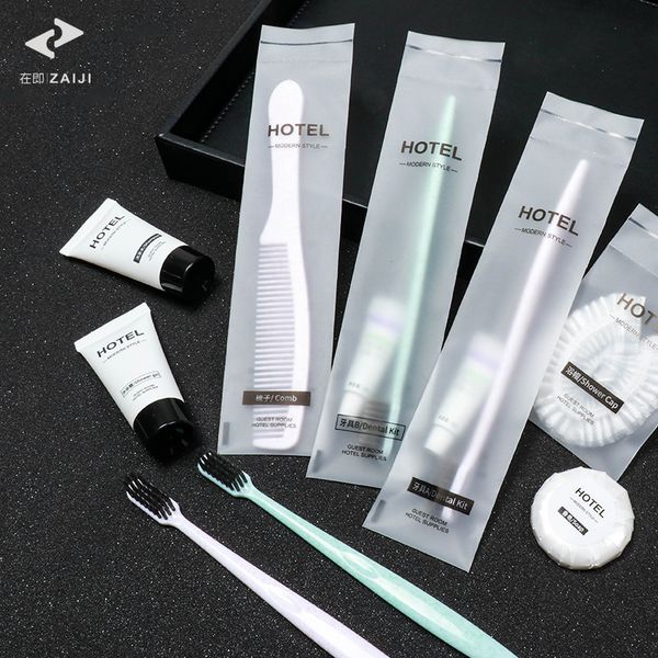 

high grade star l disposable toiletries toothbrush shampoo foam razor sewing bathroom amenities dental sanitary set simple color