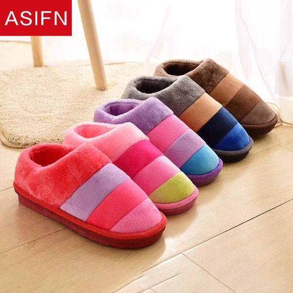 

asifn winter faux fur slippers home women men memory foam warm shoes indoor non-slip sepatu fashion mules zapatos de mujer, Black