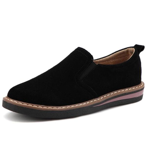 

autumn women sneakers shoes for women slip on flat loafers suede leather shoes handmade boat black oxfords zy27