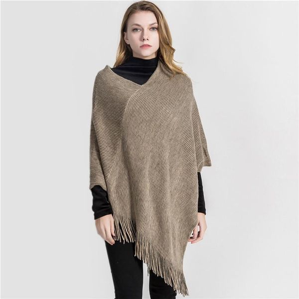 

2019 new design winter warm solid ponchos and capes for women oversized shawls wraps cashmere pashmina female bufanda wmtyje bdesybag, Blue;gray
