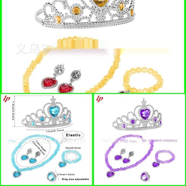 

gqvkp popular braceletbracelet bracelethalloween party braceletbracelet princess dress earring necklace crown set popular accessories childr